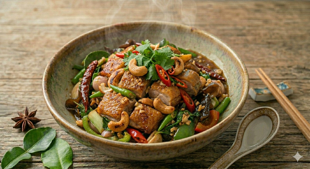 Stir-fried Roasted Duck with Cashew Nuts (TW)